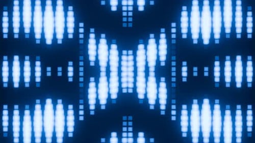 Blauer abstrakter Neon-Equalizer-Pixel-Hintergrund Vj Loop In 4K