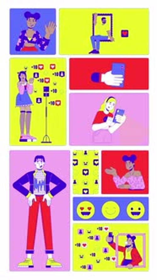 Animated Social Media Interactions and Smartphone Usage Pack