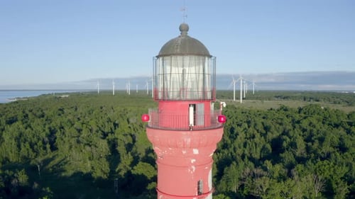 Light House and Baltic Sea Landscape in Summer time,