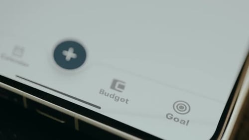 Person Taps the Budget Button to Input Budget Related Data