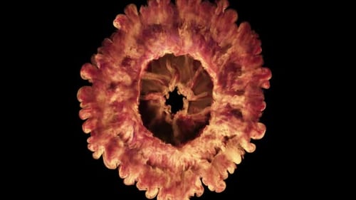 Große Staubwirbelexplosion, Ansicht von oben nach unten