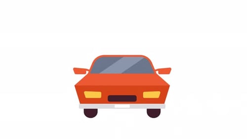 Car riding 2D object animation