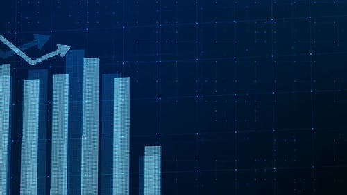 Negative Business Graph Report Animation Blue Color