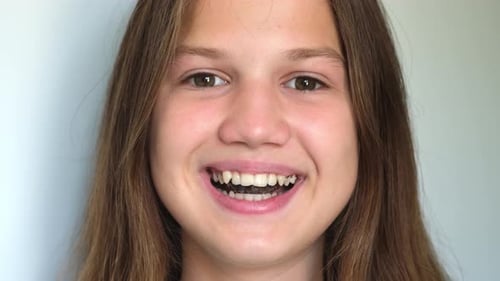 Smiling Teen Girl Close Up, Sincere Expression