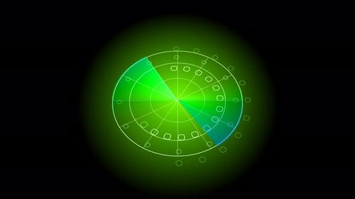 Radar scan Hud with holograph interface on isolated black background