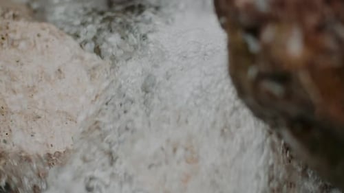 Pure Fresh Water Stream In Mountains Clean Water River Flowing