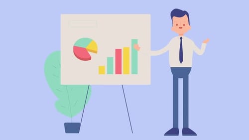 Office Worker Showing Business Presentation To His Boss