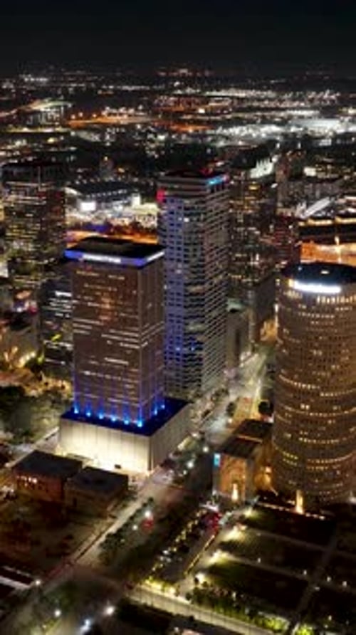 Night view of Downtown Tampa At Tampa In Florida United States.