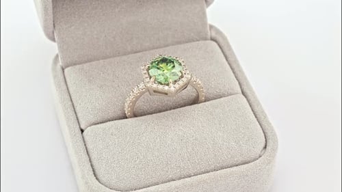 Elegant Ring Sparkling in Gray Velvet Box