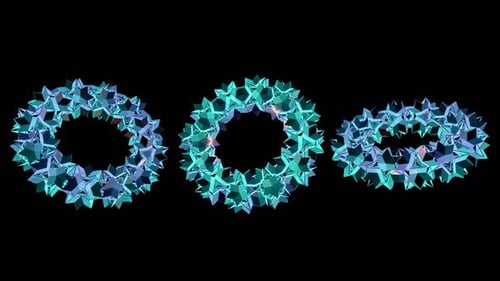 Abstract Geometric Spiky Rings Dynamic Color Shift Animation