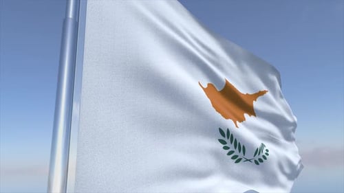 Hintergrund mit zyprischer Flagge, bereit für 4K-Übertragung