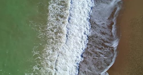 Top View of the Foaming Waves