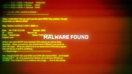 Malware Found On Hacking & Error Message Digital Screen Message On Computer Screens