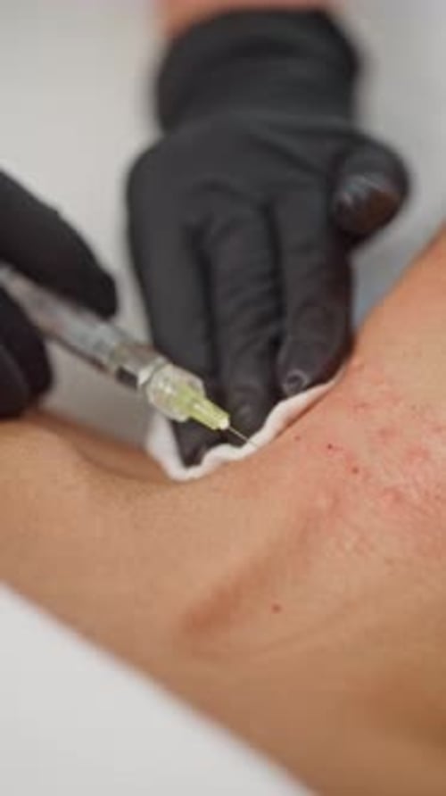 Injection into Neck by Medical Professional