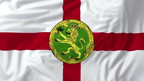 Realistic Waving Flag of Alderney Animation