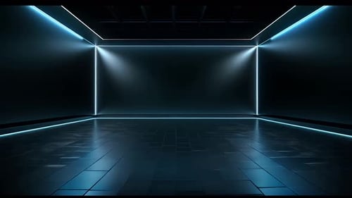 podium Futuristic showcase with platform for product displaying. Empty modern stage display