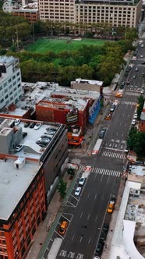 American downtown new york aerial view. USA building touristic city.