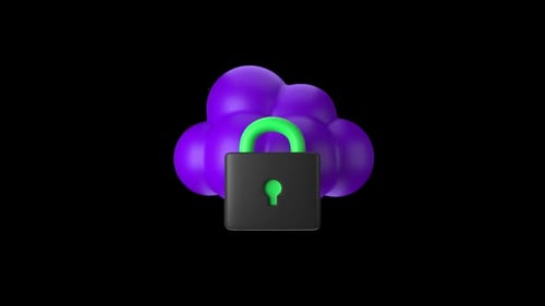 Cloud Security 3D Animation | Alpha Channel