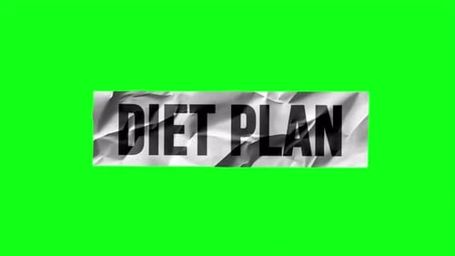 Diet Plan Paper Style Headline Title Green Screen 4K