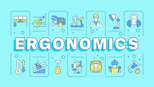 Ergonomics Word Reveal with Animated Line Icons
