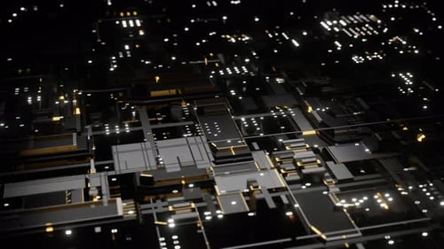 Technology background. Modern motherboard with internal electronic processes.
