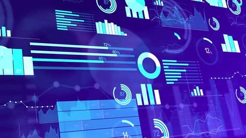 3D Futuristic Big Data Infographic Charts
