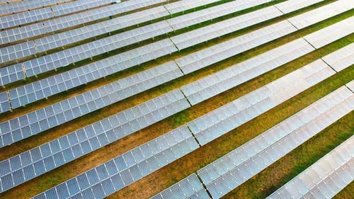 Solar Power Plant Station Ecology Solar Power Station Solar Panels in Field