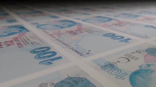 Billetes de 100 liras turcas. Papel moneda. Efectivo PROBAR.