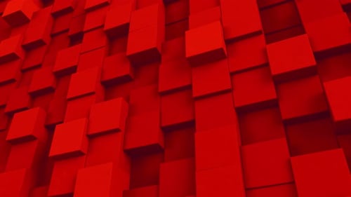 Animated Red Cubes Moving Wall Background