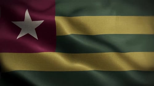 Togo National Flag Realistic Waving Animation