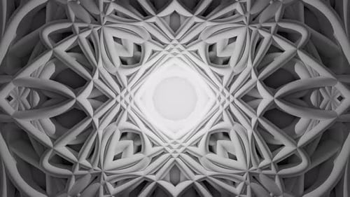 Fond en boucle fluide avec motif fractal transformable composé de lignes tridimensionnelles