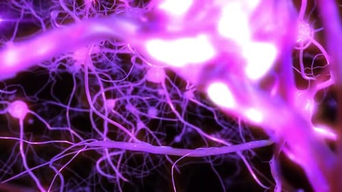 Abstract Neural Network Glowing Connections Loop