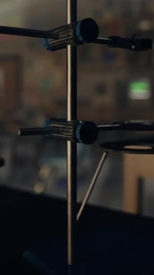 Science Laboratory Equipment Rack Focus Vertical Background