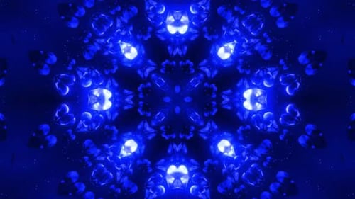 Vibrant Blue Abstract Glowing Kaleidoscopic Background