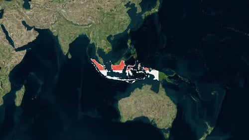 Indonesia Borderline: Country Map Stock Collection - Wide Angles to Zoom-In