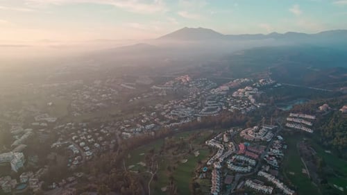 Aerial View of Villas on Sunset Marbella Spain