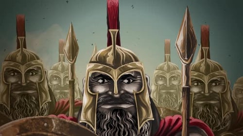 Ancient Warrior Illustration with Eye Blinks