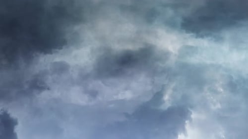 Ominous, Dark Storm Clouds Rolling in Sky