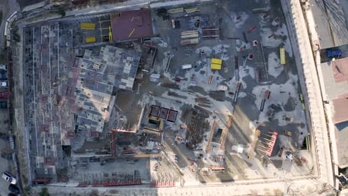 Drone Shot of Construction Site in Urban Area