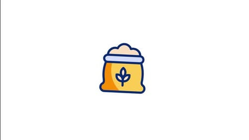 Animated Flat Grain Sack Agriculture Icon