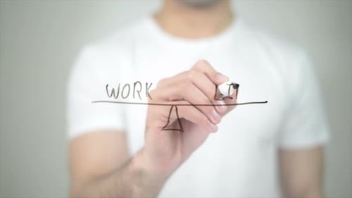 Work Life Balance Concept Drawing on Glass