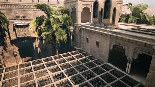 Intricate Medallions and Circular Patterns on Historic Palace Exterior