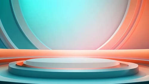 Podium Futuristische Vitrine mit Plattform für Produktausstellungen. Leeres modernes Bühnendisplay