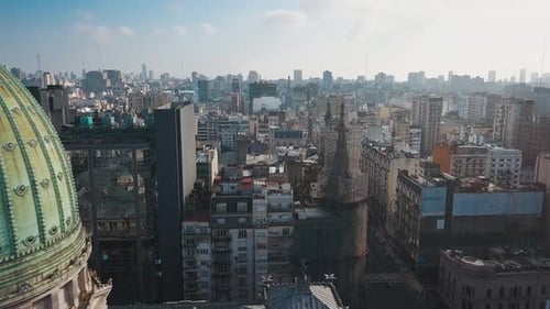 Aerial View of the City of Buenos Aires Congress Building Argentina