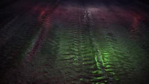 Tire tracks on a dirt road at dusk