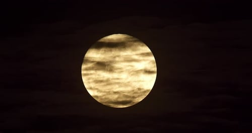 Close Up of Glowing Full Moon at Night