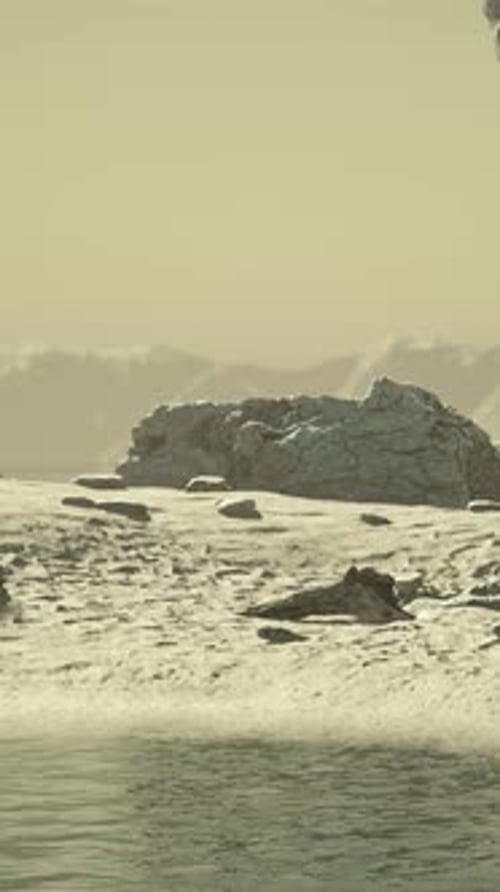 Rocky Ocean Coast with Mountains and a Beautiful Sand Beach