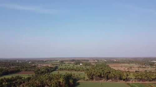 Landscape view of big village aerial view, drone shot of villages and farms video background