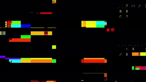 Colorful Digital Glitch Data Stream Background Animation
