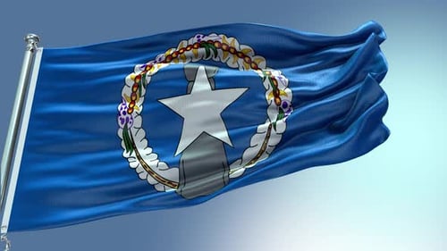 Northern Mariana Islands Flag Waving in Wind